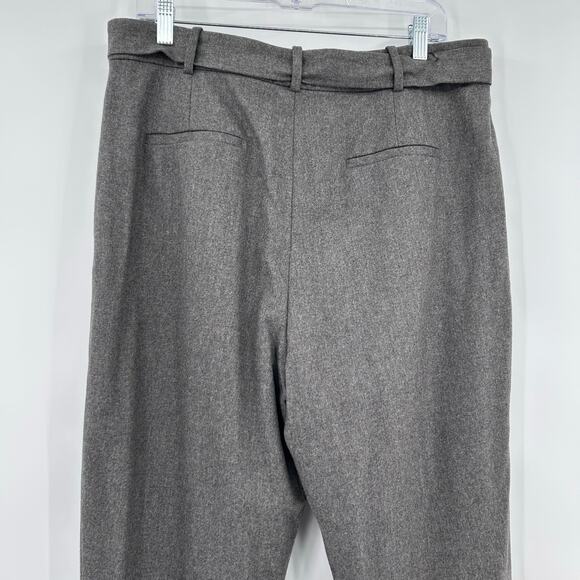 New Polo Ralph Lauren Wool Blend Trouser Pants Gray Tie Waist Womens Size 14 - Picture 9 of 11